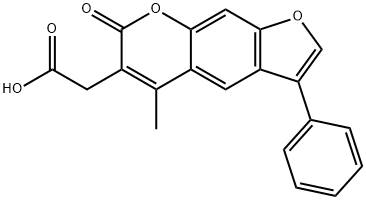 (5-Methyl-7-oxo-3-phenyl-7H-furo[3,2-g]chromen-6-yl)-acetic acid Structure