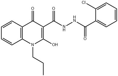 N'-(2-chlorobenzoyl)-2-hydroxy-4-oxo-1-propyl-1,4-dihydroquinoline-3-carbohydrazide 구조식 이미지