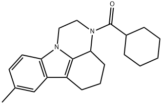 cyclohexyl(8-methyl-3a,4,5,6-tetrahydro-1H-pyrazino[3,2,1-jk]carbazol-3(2H)-yl)methanone 구조식 이미지