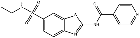 N-[(2E)-6-(ethylsulfamoyl)-1,3-benzothiazol-2(3H)-ylidene]pyridine-4-carboxamide 구조식 이미지