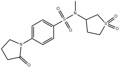 N-(1,1-dioxidotetrahydrothiophen-3-yl)-N-methyl-4-(2-oxopyrrolidin-1-yl)benzenesulfonamide 구조식 이미지