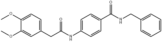 N-benzyl-4-{[(3,4-dimethoxyphenyl)acetyl]amino}benzamide Structure