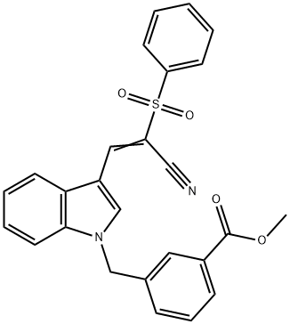 (E)-methyl 3-((3-(2-cyano-2-(phenylsulfonyl)vinyl)-1H-indol-1-yl)methyl)benzoate 구조식 이미지