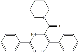 (Z)-N-(1-bromo-3-oxo-1-phenyl-3-(piperidin-1-yl)prop-1-en-2-yl)benzamide 구조식 이미지