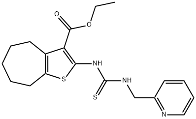 ethyl 2-(3-(pyridin-2-ylmethyl)thioureido)-5,6,7,8-tetrahydro-4H-cyclohepta[b]thiophene-3-carboxylate Structure