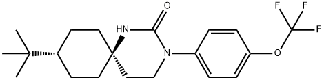 Trans-9-tert-butyl-3-[4-(trifluoromethoxy)phenyl]-1,3-diazaspiro[5.5]undecan-2-one 구조식 이미지