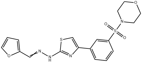 4-[(3-{2-[(2E)-2-(furan-2-ylmethylidene)hydrazinyl]-1,3-thiazol-4-yl}phenyl)sulfonyl]morpholine 구조식 이미지