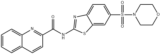 N-[(2E)-6-(morpholin-4-ylsulfonyl)-1,3-benzothiazol-2(3H)-ylidene]quinoline-2-carboxamide 구조식 이미지