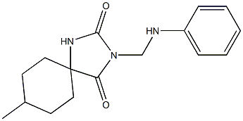 8-Methyl-3-[(phenylamino)methyl]-1,3-diazaspiro[4.5]decane-2,4-dione Structure