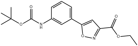 Ethyl 5-(3-((tert-butoxycarbonyl)amino)phenyl)isoxazole-3-carboxylate Structure