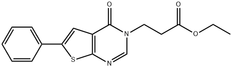 ethyl 3-(4-oxo-6-phenylthieno[2,3-d]pyrimidin-3(4H)-yl)propanoate 구조식 이미지