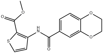 methyl 3-(2,3-dihydrobenzo[b][1,4]dioxine-6-carboxamido)thiophene-2-carboxylate Structure