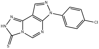 7-(4-Chloro-phenyl)-7H-pyrazolo[4,3-e][1,2,4]triazolo[4,3-c]pyrimidine-3-thiol 구조식 이미지