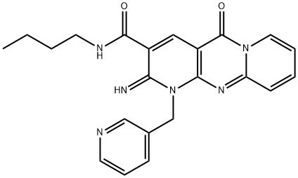 N-butyl-2-imino-5-oxo-1-(3-pyridinylmethyl)-1,5-dihydro-2H-dipyrido[1,2-a:2,3-d]pyrimidine-3-carboxamide 구조식 이미지