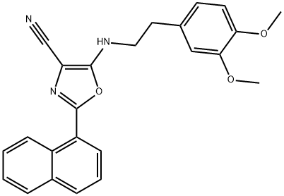5-{[2-(3,4-dimethoxyphenyl)ethyl]amino}-2-(naphthalen-1-yl)-1,3-oxazole-4-carbonitrile 구조식 이미지