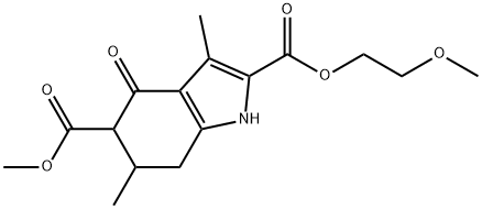 2-(2-methoxyethyl) 5-methyl 3,6-dimethyl-4-oxo-4,5,6,7-tetrahydro-1H-indole-2,5-dicarboxylate 구조식 이미지