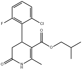 isobutyl 4-(2-chloro-6-fluorophenyl)-2-methyl-6-oxo-1,4,5,6-tetrahydropyridine-3-carboxylate 구조식 이미지