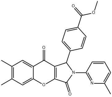 methyl 4-[6,7-dimethyl-2-(6-methylpyridin-2-yl)-3,9-dioxo-1,2,3,9-tetrahydrochromeno[2,3-c]pyrrol-1-yl]benzoate Structure