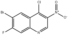 6-브로모-4-클로로-7-플루오로-3-니트로퀴놀린 구조식 이미지
