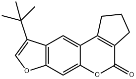 9-(tert-butyl)-2,3-dihydrocyclopenta[c]furo[3,2-g]chromen-4(1H)-one 구조식 이미지