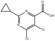 5,6-Dichloro-2-cyclopropyl-pyrimidine-4-carboxylic acid Structure