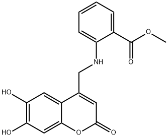 methyl 2-{[(6,7-dihydroxy-2-oxo-2H-chromen-4-yl)methyl]amino}benzoate 구조식 이미지
