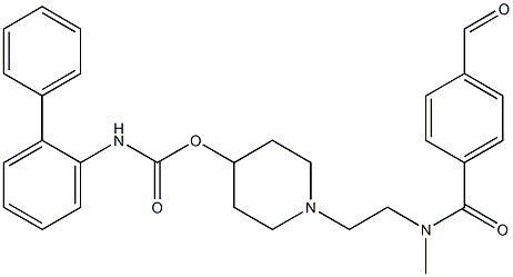 1-(2-(3-formyl-N-methylbenzamido)ethyl)piperidin-4-yl [1,1'-biphenyl]-2-ylcarbamate 구조식 이미지