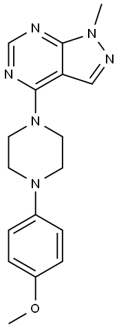 4-[4-(4-methoxyphenyl)piperazin-1-yl]-1-methyl-1H-pyrazolo[3,4-d]pyrimidine Structure