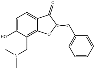 (2Z)-2-benzylidene-7-[(dimethylamino)methyl]-6-hydroxy-1-benzofuran-3(2H)-one Structure