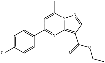 Ethyl 5-(4-chlorophenyl)-7-methylpyrazolo[1,5-a]pyrimidine-3-carboxylate 구조식 이미지