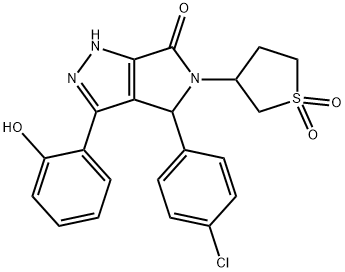 4-(4-chlorophenyl)-5-(1,1-dioxidotetrahydrothiophen-3-yl)-3-(2-hydroxyphenyl)-4,5-dihydropyrrolo[3,4-c]pyrazol-6(2H)-one 구조식 이미지