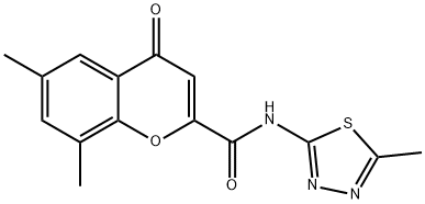 6,8-dimethyl-N-[(2Z)-5-methyl-1,3,4-thiadiazol-2(3H)-ylidene]-4-oxo-4H-chromene-2-carboxamide 구조식 이미지