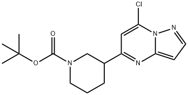 tert-butyl 3-(7-chloropyrazolo[1,5-a]pyrimidin-5-yl)piperidine-1-carboxylate 구조식 이미지