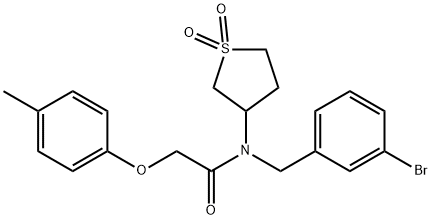 N-(3-bromobenzyl)-N-(1,1-dioxidotetrahydro-3-thienyl)-2-(4-methylphenoxy)acetamide 구조식 이미지