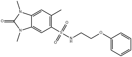 1,3,6-trimethyl-2-oxo-N-(2-phenoxyethyl)-2,3-dihydro-1H-benzimidazole-5-sulfonamide 구조식 이미지