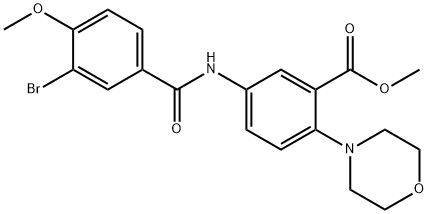 methyl 5-{[(3-bromo-4-methoxyphenyl)carbonyl]amino}-2-(morpholin-4-yl)benzoate 구조식 이미지