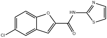 5-chloro-N-(1,3-thiazol-2-yl)-1-benzofuran-2-carboxamide 구조식 이미지