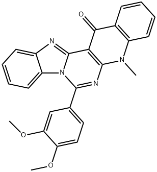 7-(3,4-dimethoxyphenyl)-5-methylbenzimidazo[2',1':6,1]pyrimido[4,5-b]quinolin-14(5H)-one Structure