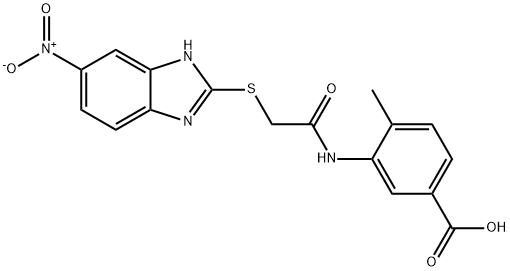 4-methyl-3-({[(5-nitro-1H-benzimidazol-2-yl)sulfanyl]acetyl}amino)benzoic acid 구조식 이미지