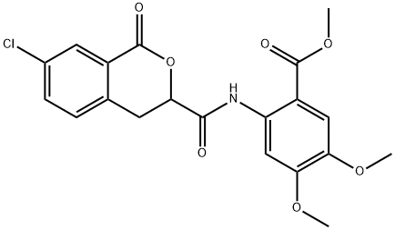 methyl 2-{[(7-chloro-1-oxo-3,4-dihydro-1H-isochromen-3-yl)carbonyl]amino}-4,5-dimethoxybenzoate 구조식 이미지