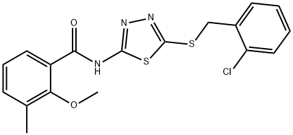 N-{5-[(2-chlorobenzyl)sulfanyl]-1,3,4-thiadiazol-2-yl}-2-methoxy-3-methylbenzamide Structure