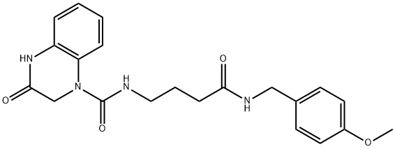 3-hydroxy-N-{4-[(4-methoxybenzyl)amino]-4-oxobutyl}quinoxaline-1(2H)-carboxamide Structure