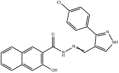 (E)-N'-((3-(4-chlorophenyl)-1H-pyrazol-4-yl)methylene)-3-hydroxy-2-naphthohydrazide Structure