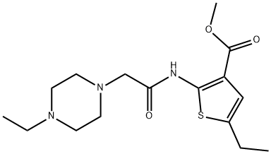 methyl 5-ethyl-2-(2-(4-ethylpiperazin-1-yl)acetamido)thiophene-3-carboxylate 구조식 이미지