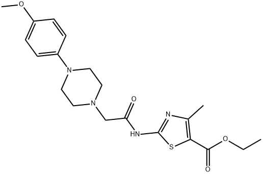 ethyl 2-(2-(4-(4-methoxyphenyl)piperazin-1-yl)acetamido)-4-methylthiazole-5-carboxylate 구조식 이미지