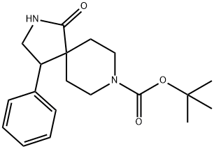 1-옥소-4-페닐-2,8-디아자-스피로[4.5]데칸-8-카르복실산tert-부틸에스테르 구조식 이미지