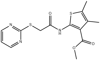 methyl 4,5-dimethyl-2-(2-(pyrimidin-2-ylthio)acetamido)thiophene-3-carboxylate Structure