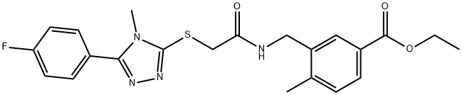 ethyl 3-((2-((5-(4-fluorophenyl)-4-methyl-4H-1,2,4-triazol-3-yl)thio)acetamido)methyl)-4-methylbenzoate Structure