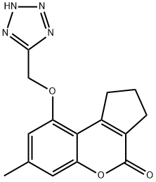 7-methyl-9-(1H-tetrazol-5-ylmethoxy)-2,3-dihydrocyclopenta[c]chromen-4(1H)-one Structure