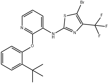 5-Bromo-N-(2-(2-(tert-butyl)phenoxy)pyridin-3-yl)-4-(trifluoromethyl)thiazol-2-amine Structure
